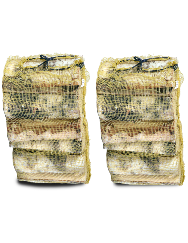 Silver Birch Hardwood Logs 18kg | 2 x 30L Net | Premium Firewood for Stoves & Fireplaces | Log Barn