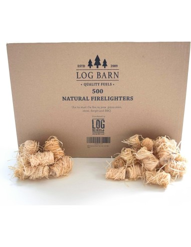 Log Barn Natural Firelighters | Box of 500 | Eco-Friendly & Easy to Use