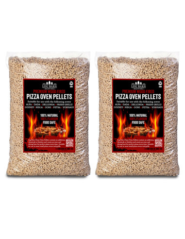 Pizza Oven Pellets 2 x 10kg | High Heat, Clean Burning, Eco-Friendly | Log Barn