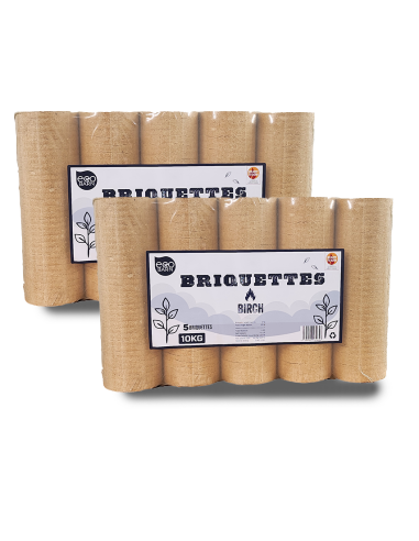 Eco Barn Birch Briquettes 20KG | Eco-Friendly Heating, High Heat Output | Log Barn